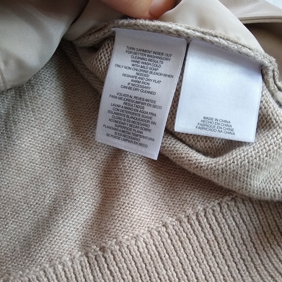 JONES NEW YORK tan faux leather knit Jacket - Picture 6 of 8